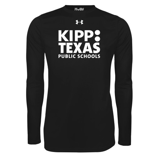 Under Armour Black Long Sleeve Tech Tee-KIPP Texas Stacked Logo