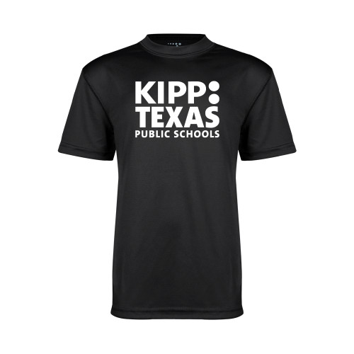 Youth Performance Black Tee-KIPP Texas Stacked Logo