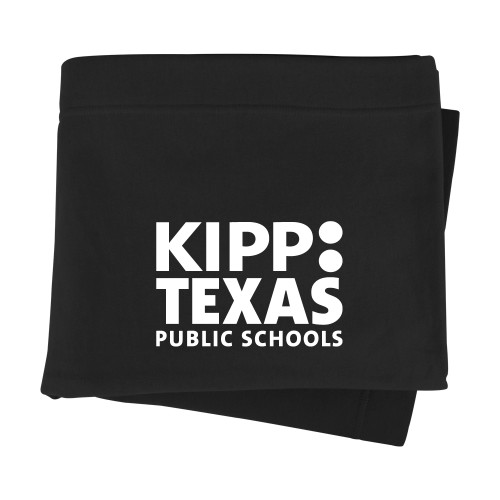 Black Sweatshirt Blanket-KIPP Texas Stacked Logo