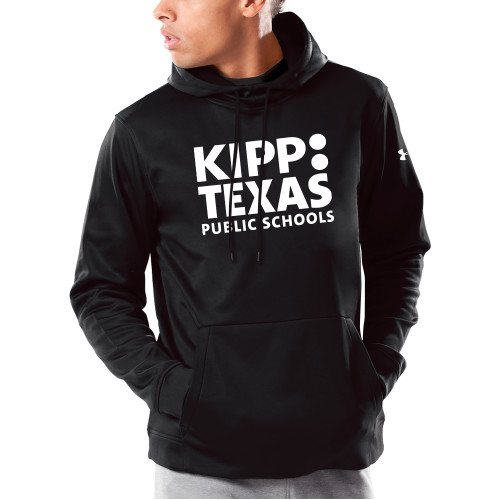 Under Armour Black Armour Fleece Hoodie-KIPP Texas Stacked Logo