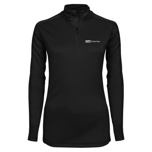 Syntrel Womens Black Interlock 1/4 Zip-Online Store