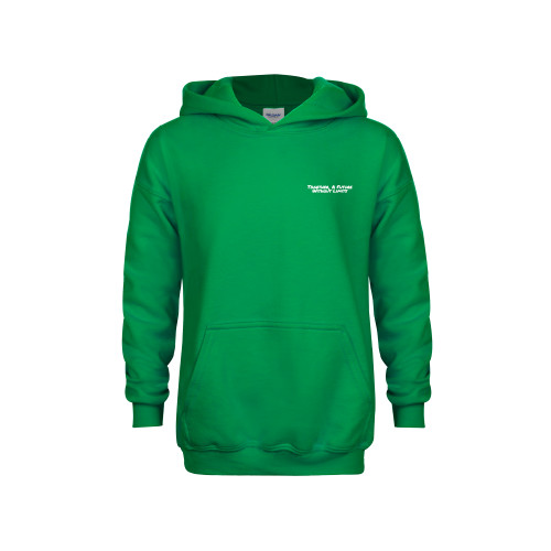 Youth Kelly Green Fleece Hoodie-Tagline