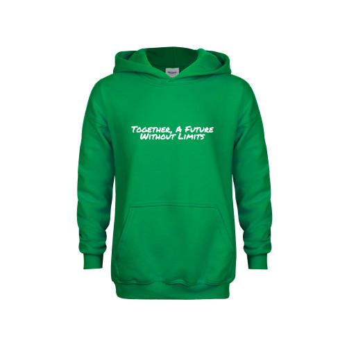 Youth Kelly Green Fleece Hoodie-Tagline