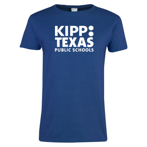 Womens Royal Short Sleeve Tee-KIPP Texas Stacked Logo