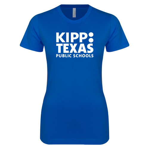 Next Level Womens Royal Boyfriend Tee-KIPP Texas Stacked Logo