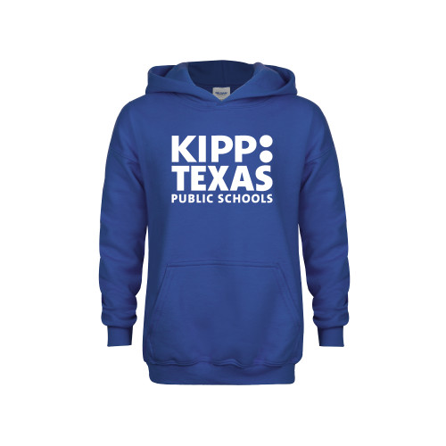 Youth Royal Fleece Hoodie-KIPP Texas Stacked Logo