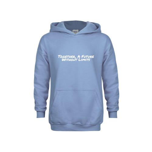 Youth Light Blue Fleece Hoodie-Tagline