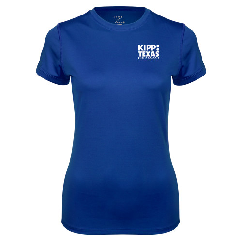 Womens Royal Performance Tee-KIPP Texas Stacked Logo