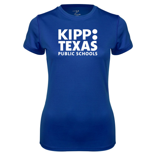 Womens Royal Performance Tee-KIPP Texas Stacked Logo