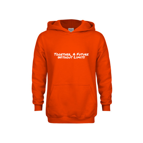 Youth Orange Fleece Hoodie-Tagline