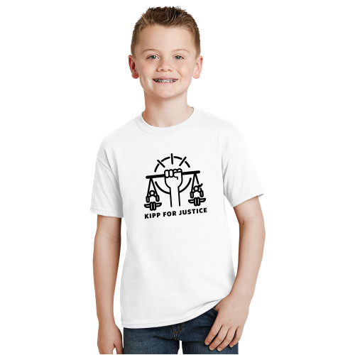 Youth White T Shirt-For Justice