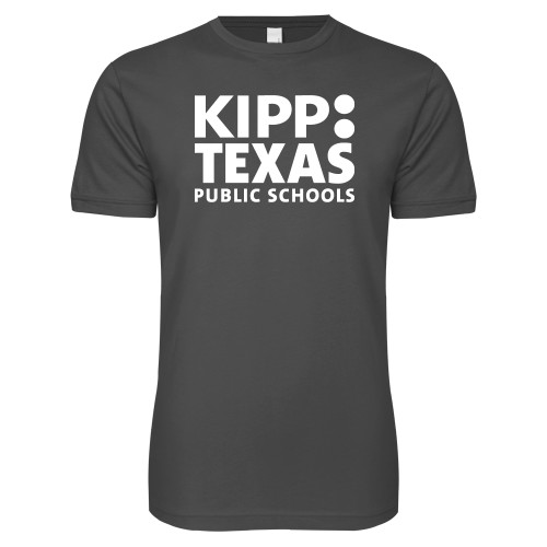 Next Level Charcoal SoftStyle T Shirt-KIPP Texas Stacked Logo