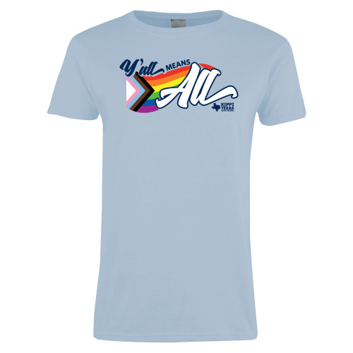 Womens Light Blue Short Sleeve Tee-KIPP Pride Logo