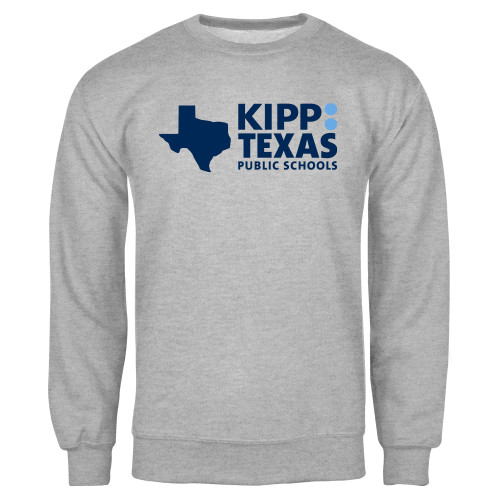Grey Fleece Crew-KIPP Texas Primary Logo