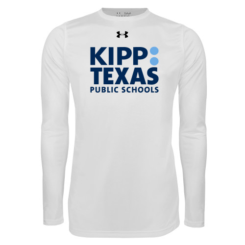 Under Armour White Long Sleeve Tech Tee-KIPP Texas Stacked Logo