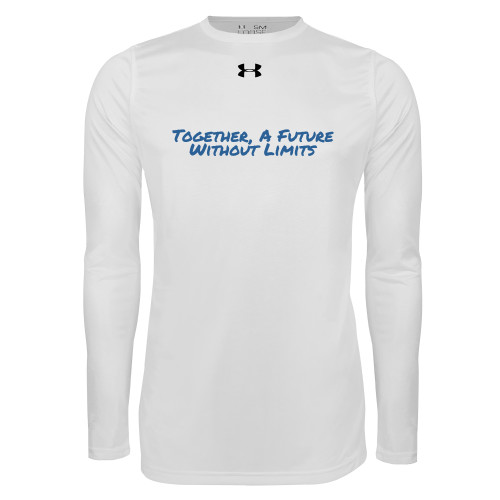Under Armour White Long Sleeve Tech Tee-Tagline
