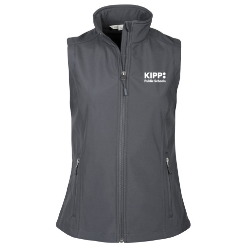 Womens Charcoal Core Softshell Vest-KIPP Public Schools