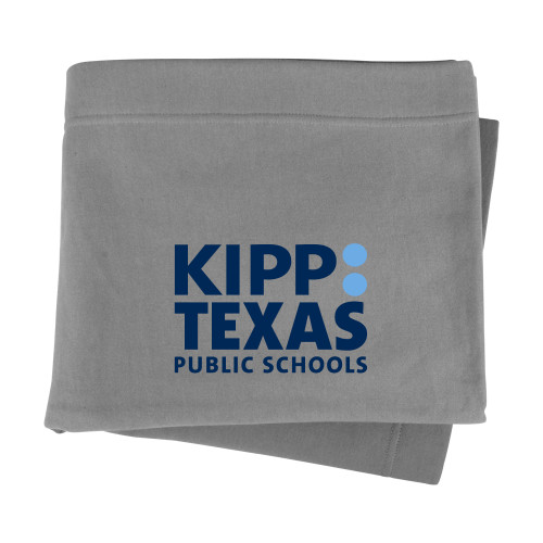 Grey Sweatshirt Blanket-KIPP Texas Stacked Logo