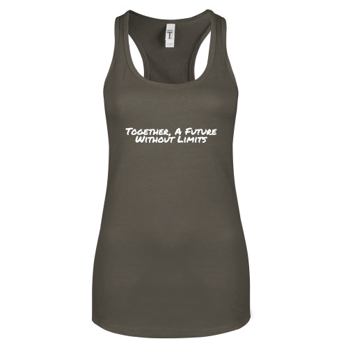 Next Level Womens Charcoal Racerback Tank-Tagline