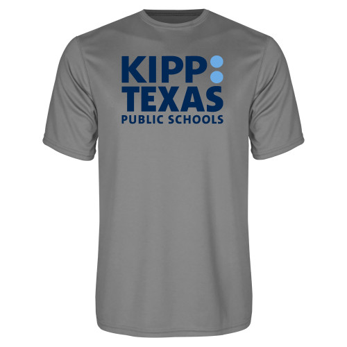 Grey Concrete Performance Tee-KIPP Texas Stacked Logo