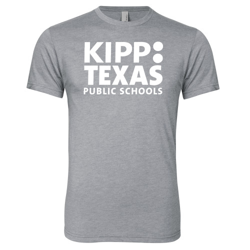 Next Level Heather Grey Triblend Tee-KIPP Texas Stacked Logo