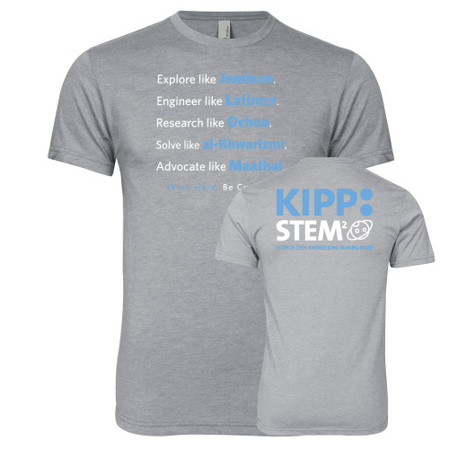 Next Level Heather Grey Triblend Tee-STEM2 Front