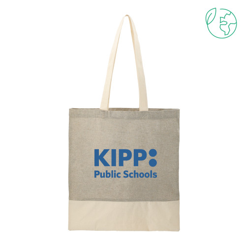 Split Recycled Grey Cotton Twill Convention Tote-KIPP Public Schools