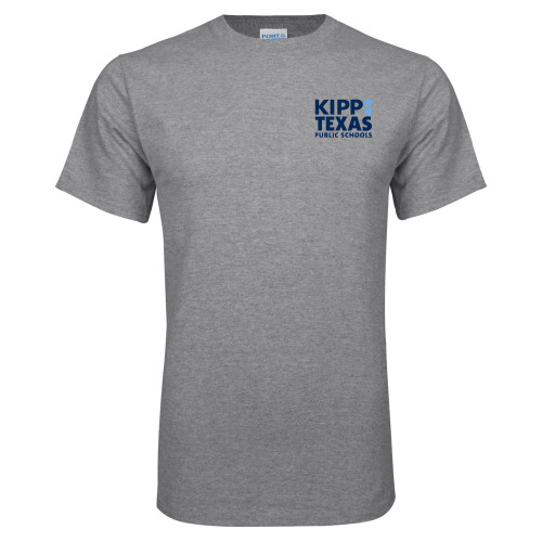 Grey T Shirt-KIPP Texas Stacked Logo