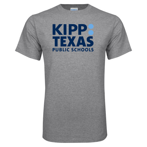 Grey T Shirt-KIPP Texas Stacked Logo
