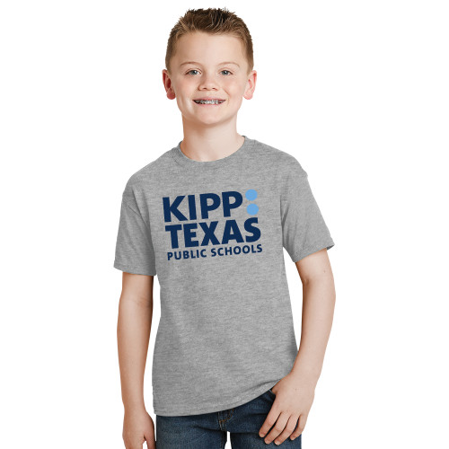 Youth Grey T Shirt-KIPP Texas Stacked Logo