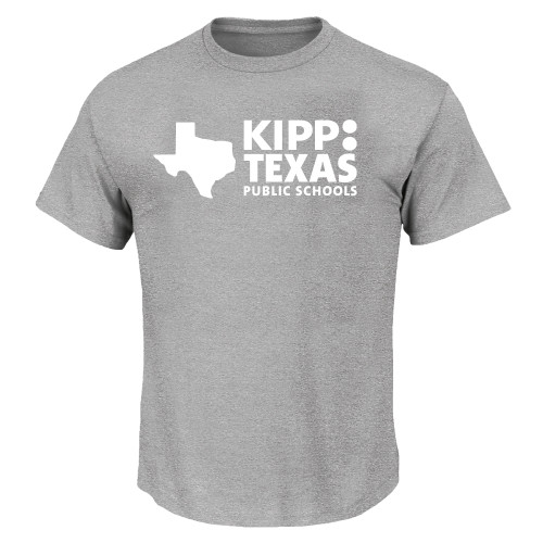 Tall Heather Grey T Shirt-KIPP Texas Primary Logo