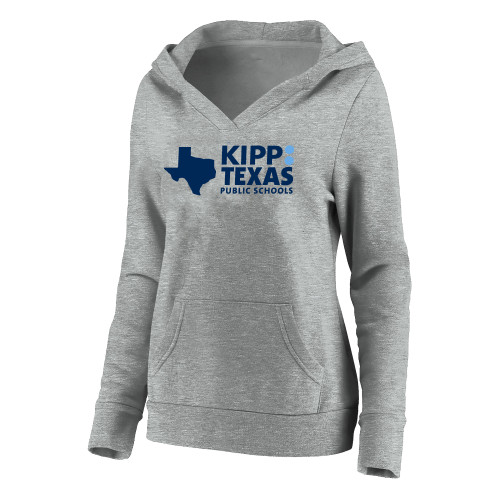 Womens Plus Heather Grey Hoodie-KIPP Texas Primary Logo