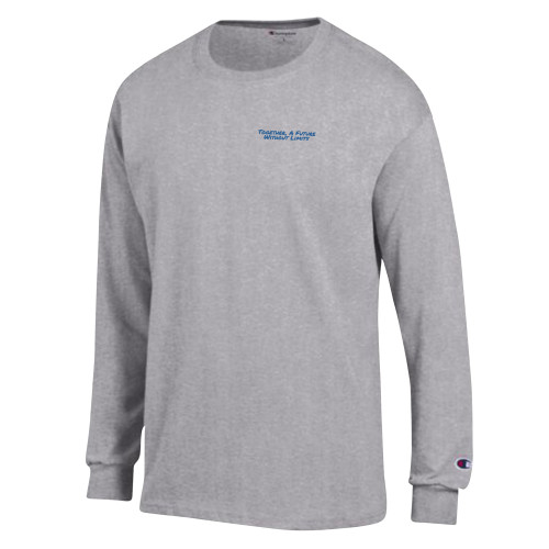 Champion Oxford Grey Long Sleeve T Shirt-Tagline