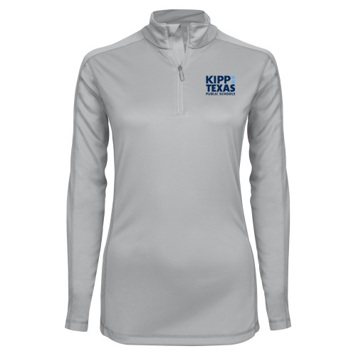 Syntrel Womens Platinum Interlock 1/4 Zip-KIPP Texas Stacked Logo