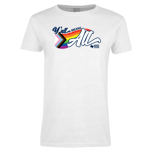 Womens White Short Sleeve Tee-KIPP Pride Logo