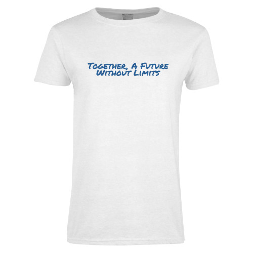 Womens White Short Sleeve Tee-Tagline
