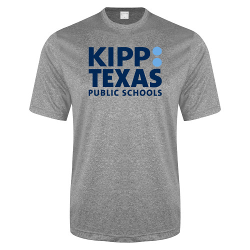 Grey Heather Performance Contender Tee-KIPP Texas Stacked Logo