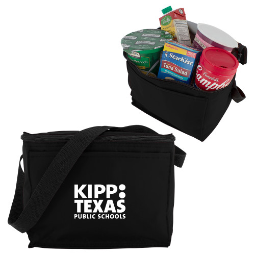 Six Pack Black Cooler-KIPP Texas Stacked Logo