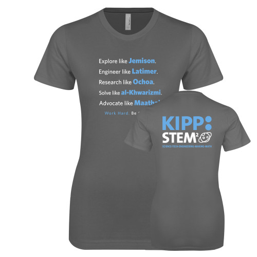 Next Level Womens Charcoal Boyfriend Tee-STEM2 Front