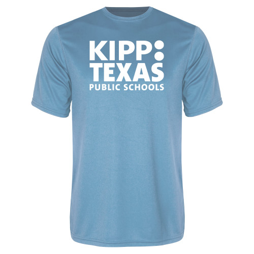 Light Blue Performance Tee-KIPP Texas Stacked Logo