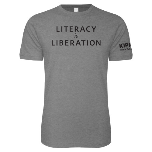 Next Level Heather Grey SoftStyle T Shirt-Literacy is Liberation