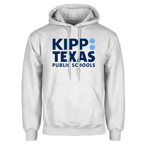 White Fleece Hoodie-KIPP Texas Stacked Logo