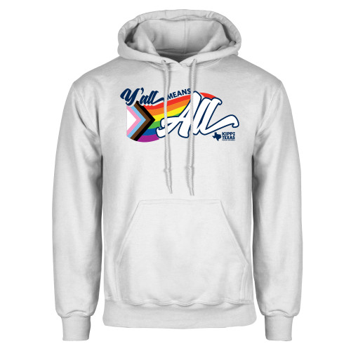 White Fleece Hoodie-KIPP Pride Logo