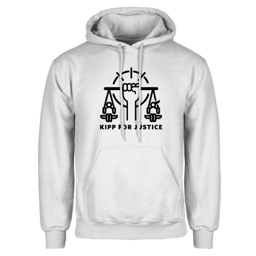 White Fleece Hoodie-For Justice