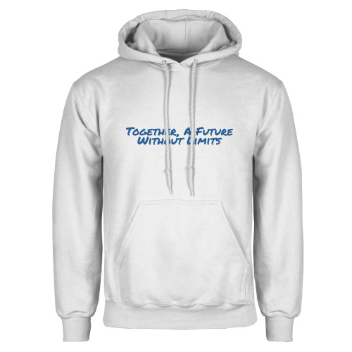 White Fleece Hoodie-Tagline