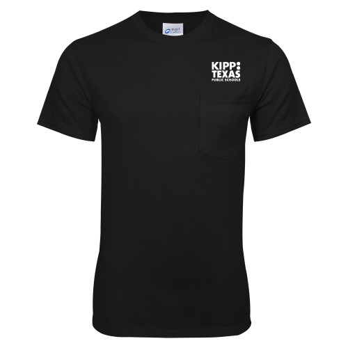Black T Shirt w/Pocket-KIPP Texas Stacked Logo