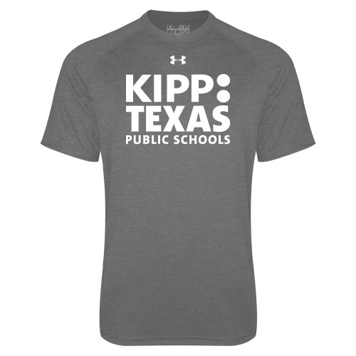 Under Armour Carbon Heather Tech Tee-KIPP Texas Stacked Logo