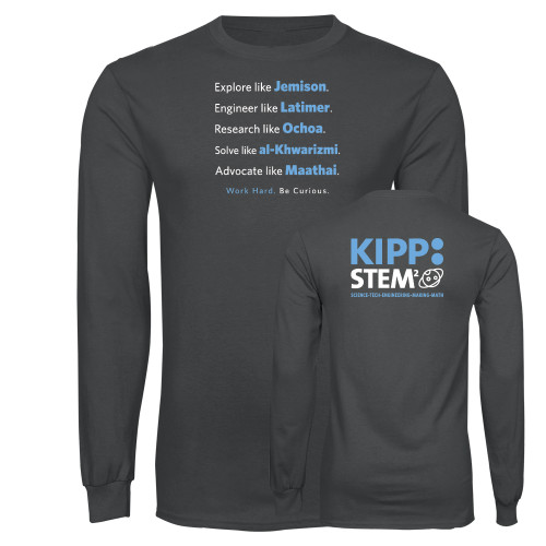 Charcoal Long Sleeve T Shirt-STEM2 Front
