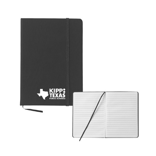 5x7 Black Hard Cover Journal-KIPP Texas Stacked Logo