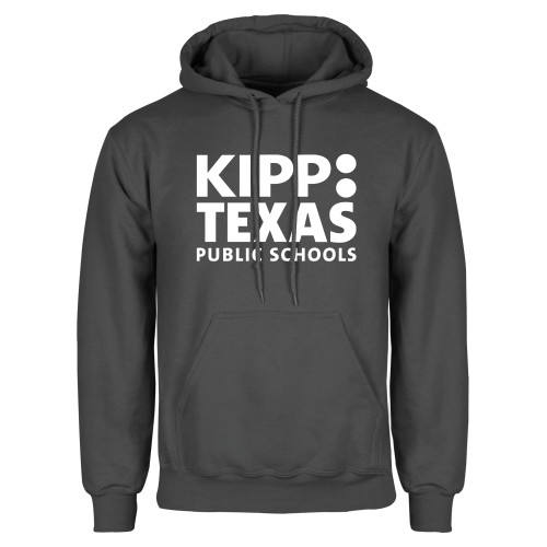 Charcoal Fleece Hoodie-KIPP Texas Stacked Logo